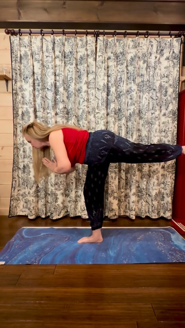 Instagram post by @yogathroughmenopause for Boho Pants. Caption reads: We are so blessed to have our veterans!  I enjoy....