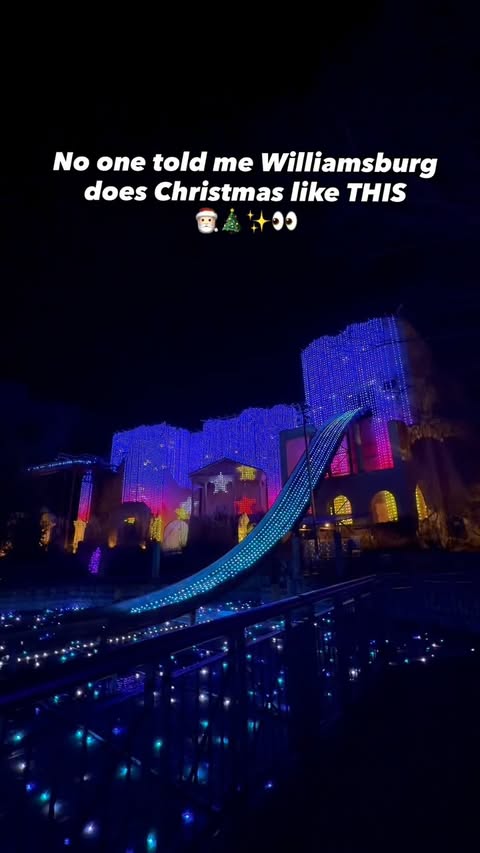 Instagram post by @kidfriendlyphilly for Visit Williamsburg. Caption reads: [...] the most magical holiday visit to....