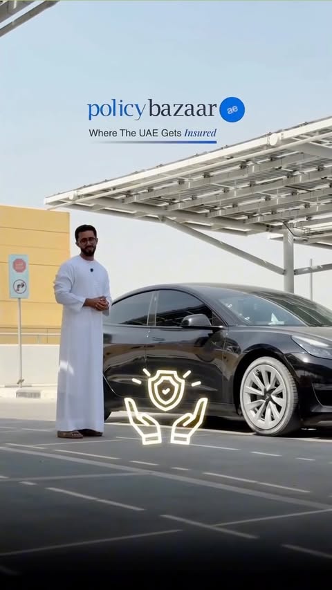 Instagram post by @3grby_ for Policybazaar. Caption reads: [...] for it. ❤️🚗 Protect what you drive.....