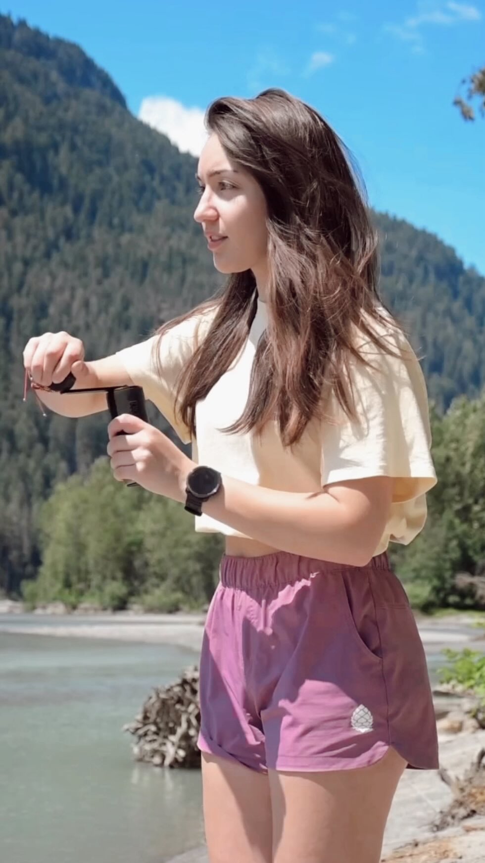 Instagram post by @downdirtroads for Wacaco. Caption reads: Woke up to the sound of the river flowing and the....