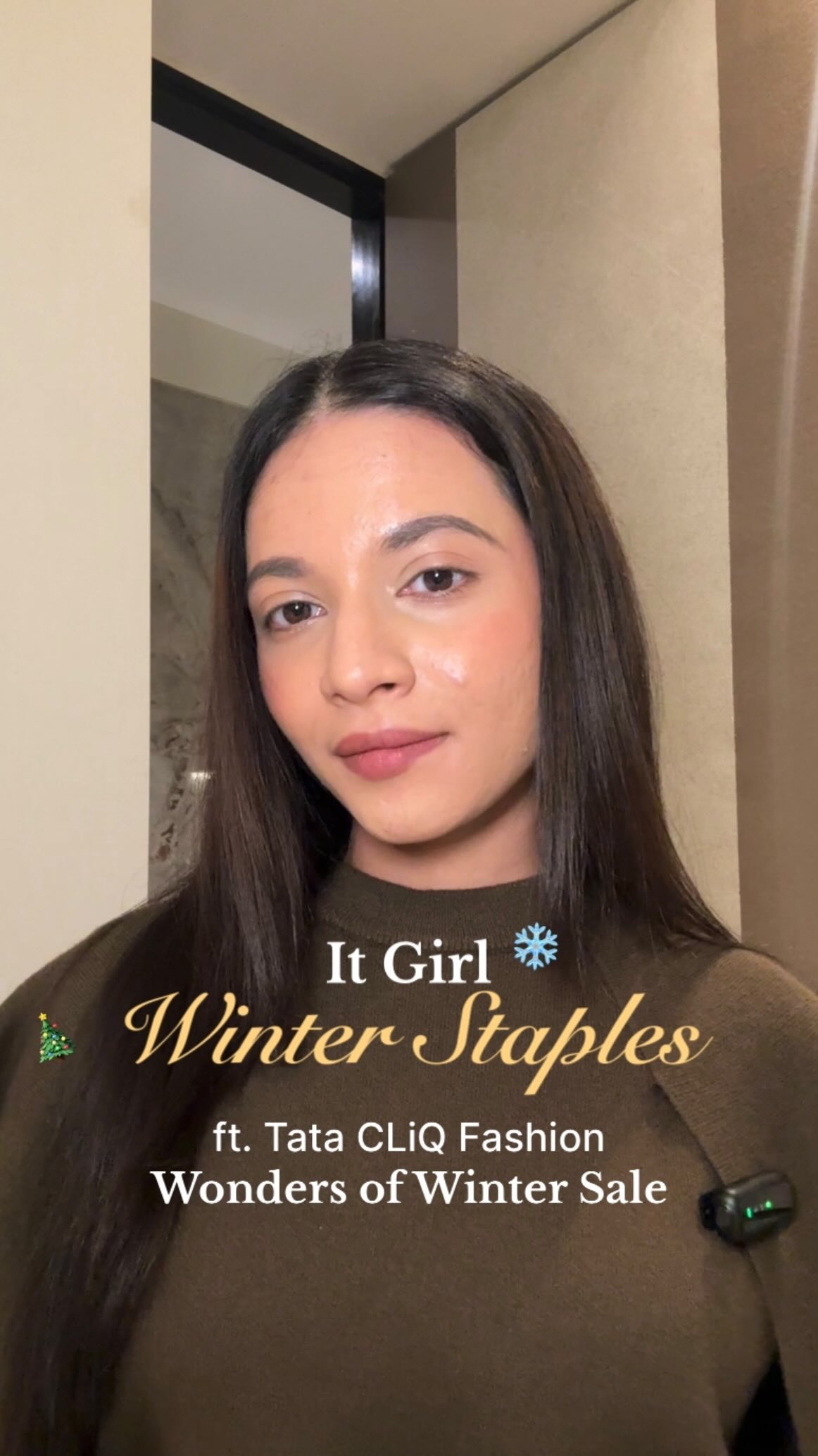 Instagram post by @shrutitalekar for Tata CLiQ. Caption reads: Curated a winter capsule you’ll always reach for....