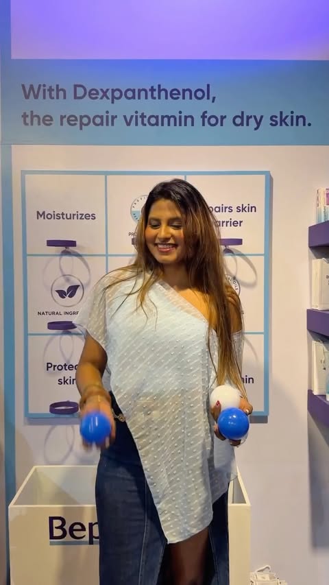 Instagram post by @kriavlani for Bepanthen. Caption reads: [...] Links 💙✨ Spent the day discovering....
