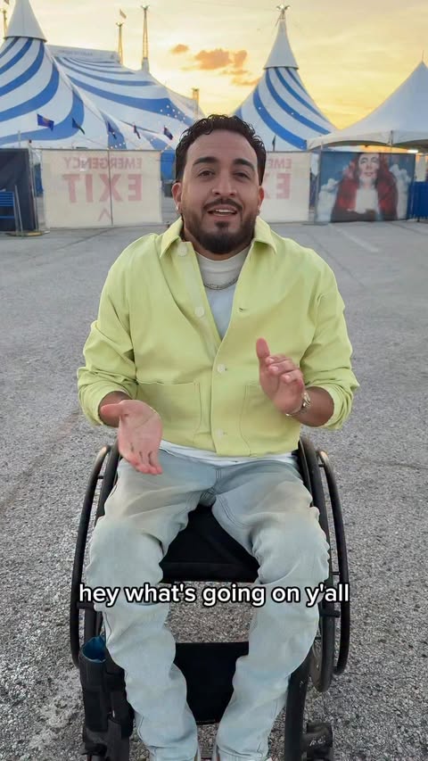 Instagram post by @wheelchairpapi for Cirque du Soleil. Caption reads: Thanks for having me @cirquedusoleil....