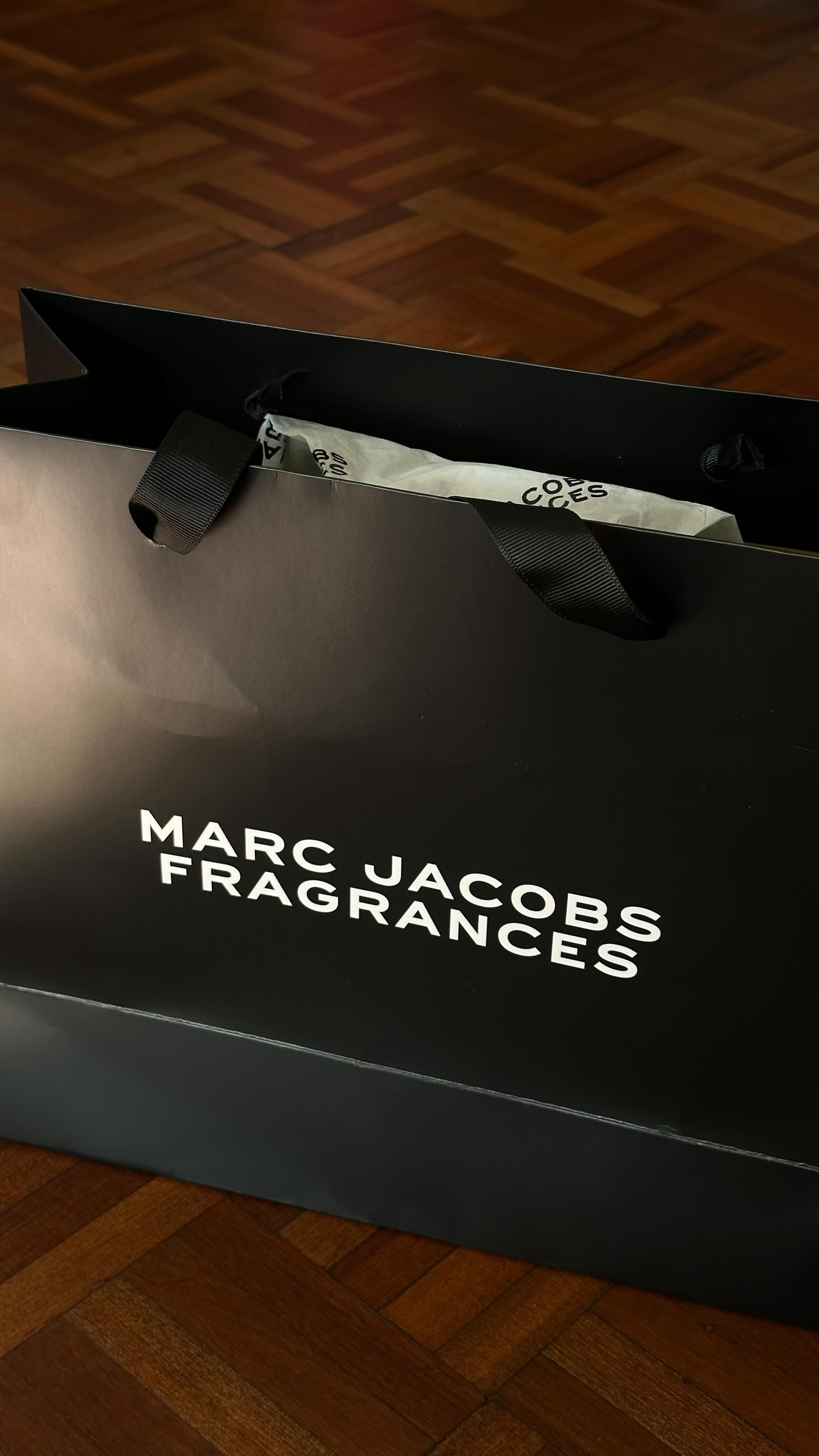 Instagram post by @daveenvoight for Marc Jacobs Fragrances. Caption reads: Embracing the adventure hidden within the ordinary....