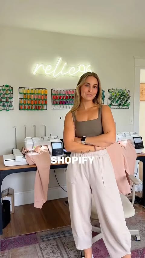 Instagram post by @gabbymale for Shopify. Caption reads: [...] we made eight months in: switching to....