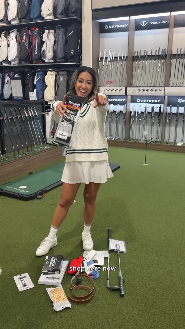 Instagram post by @tishaalyn for Golf Galaxy. Caption reads: 60 second shopping challenge at @golfgalaxy SAY....