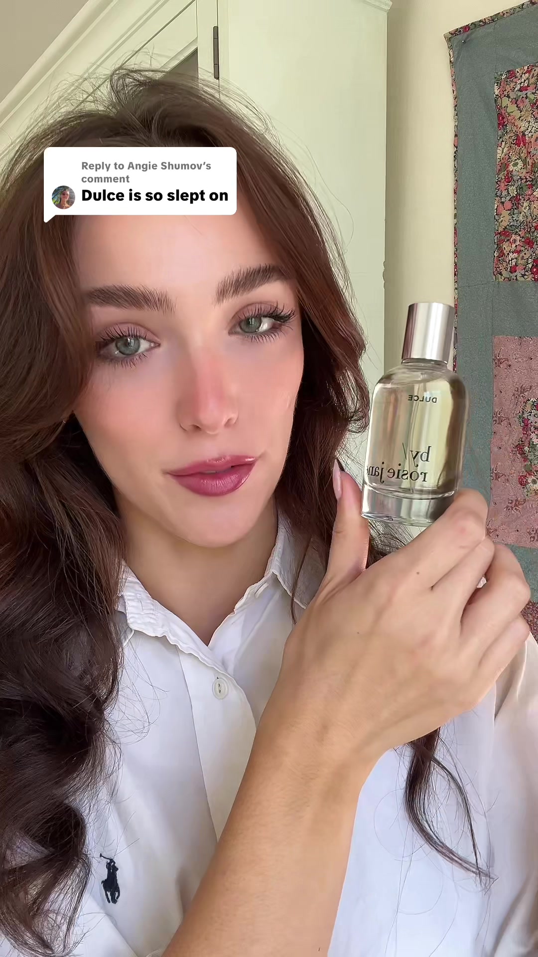 TikTok post by @mirandawillcry for By Rosie Jane. Caption reads: Replying to @Angie Shumov Dulce by @byrosiejane is....