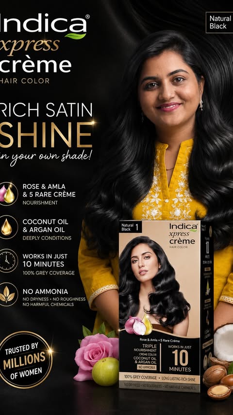 Instagram post by @pooja_manu_vernkar for Indica Hair Color. Caption reads: [...] so convenient. @indica.haircolor....