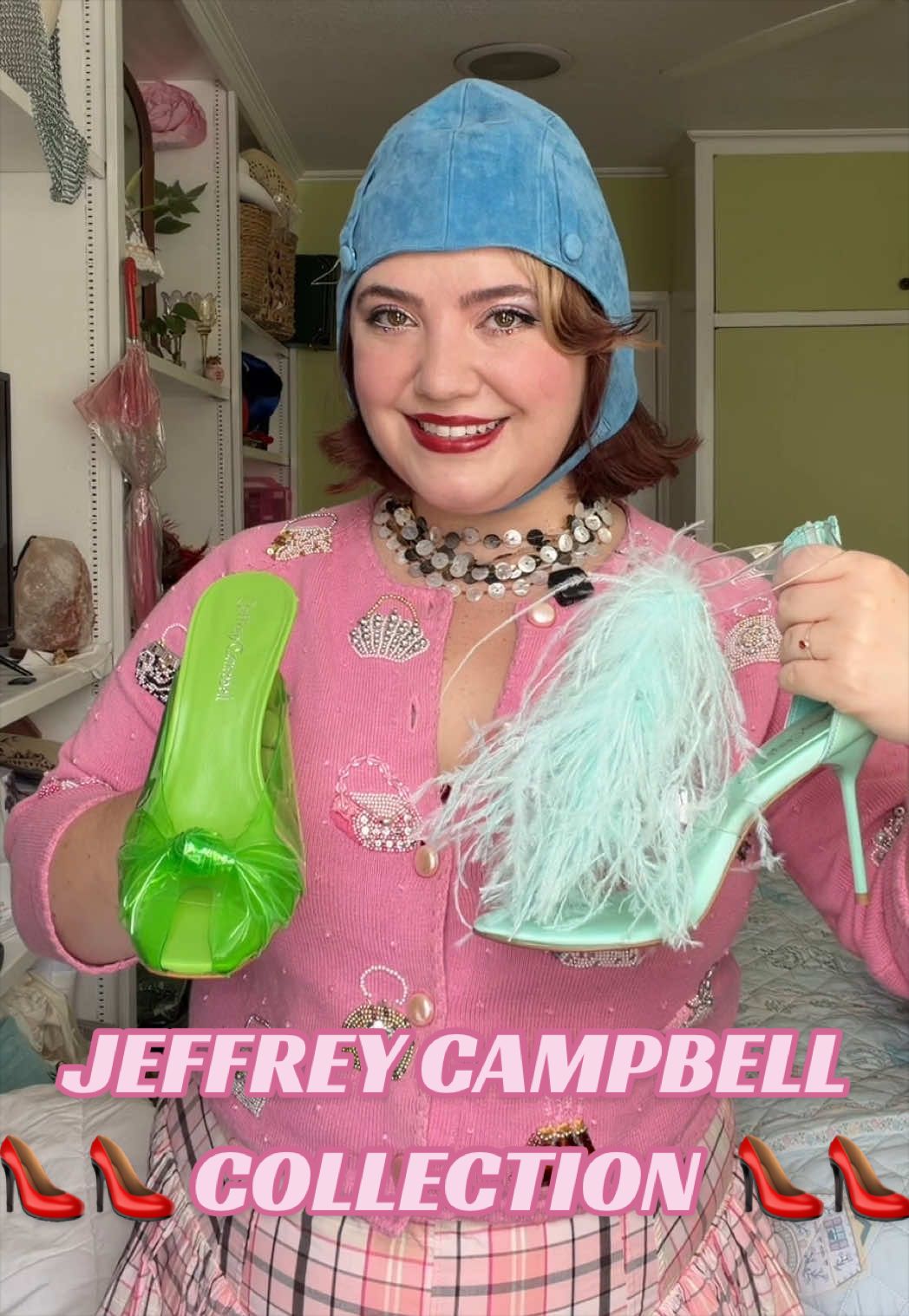 TikTok post by @itsalyssaeells for Jeffrey Campbell Shoes. Caption reads: My entire @Jeffrey Campbell collection 👠 Thank....