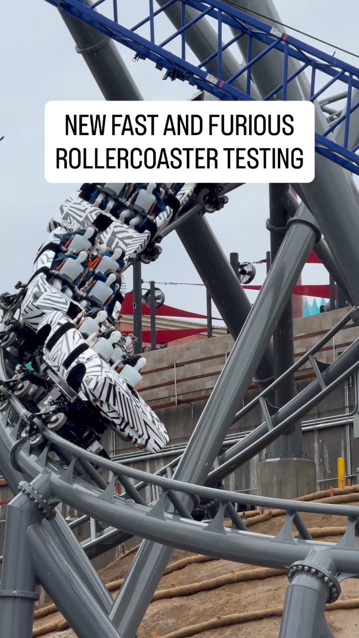 Instagram post by @jpland21 for Universal Studios Hollywood. Caption reads: Fast and the Furious Hollywood Drift is TESTING at....