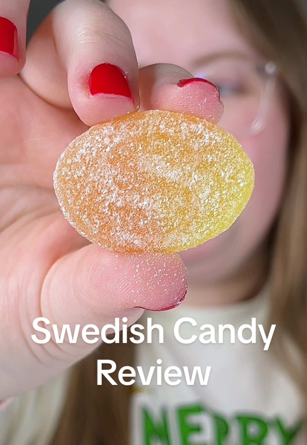 TikTok post by @emilymakesit101 for BonBon NYC. Caption reads: [...] #swedishcandy #swedishcandyreview #bonbonnyc....