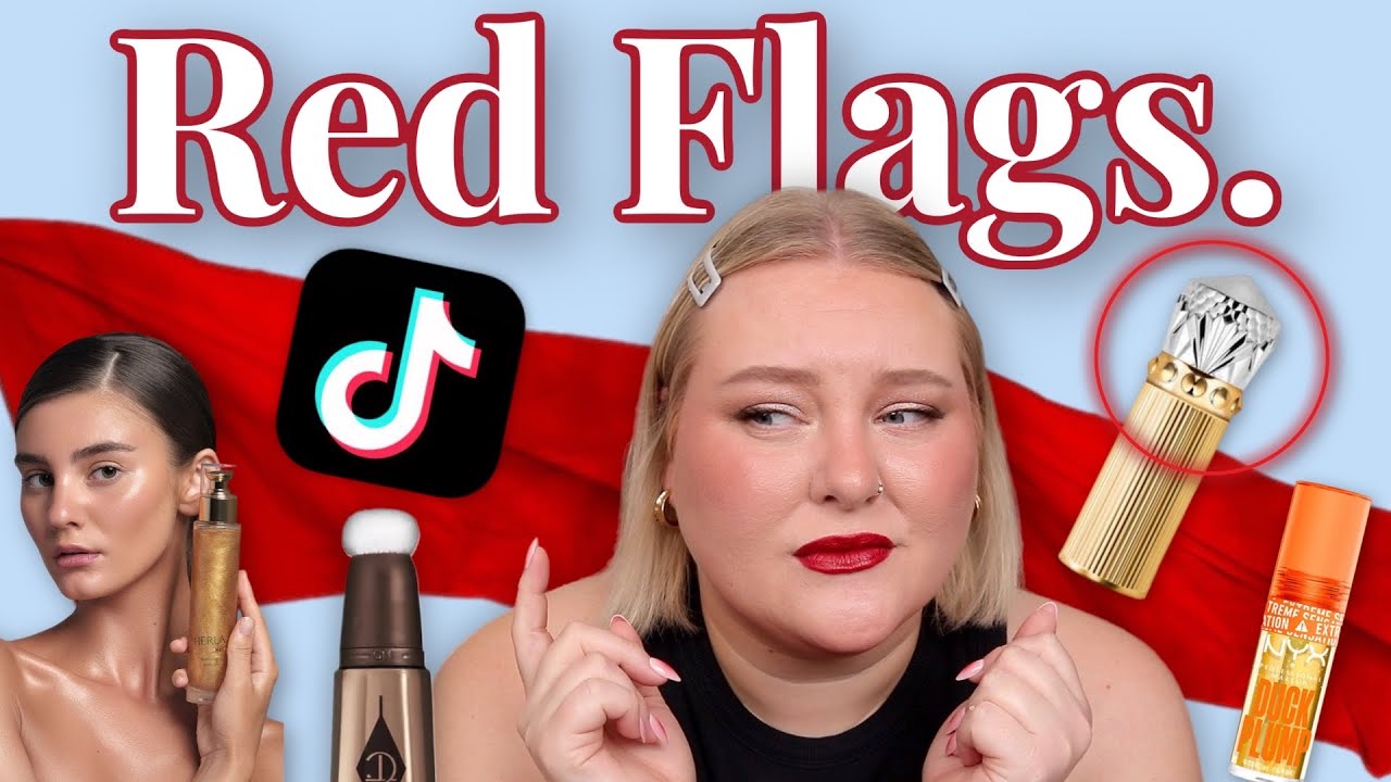 YouTube post by @LaurenMaeBeauty for BOXYCHARM. Caption reads: Makeup Product RED FLAGS... 🚨PROCEED WITH....