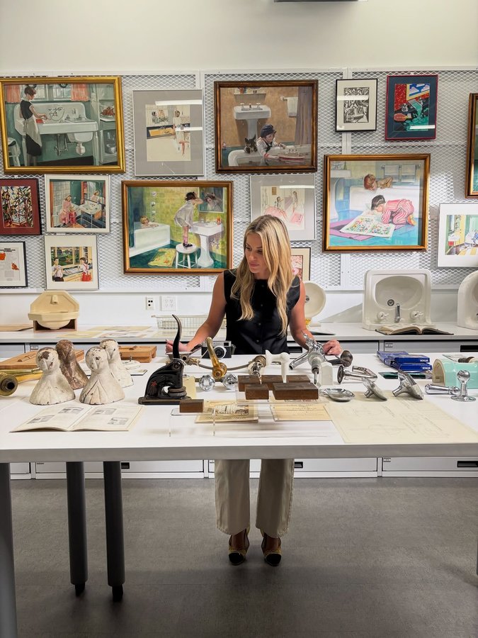 Instagram post by @shea_mcgee for KOHLER. Caption reads: Spent the afternoon in the @kohler archives (which....