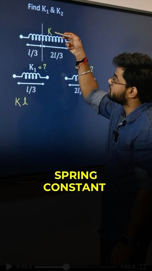 Instagram post by @phyjeeics for Testbook. Caption reads: Spring constant . . . . #jee #neet #iit #education....