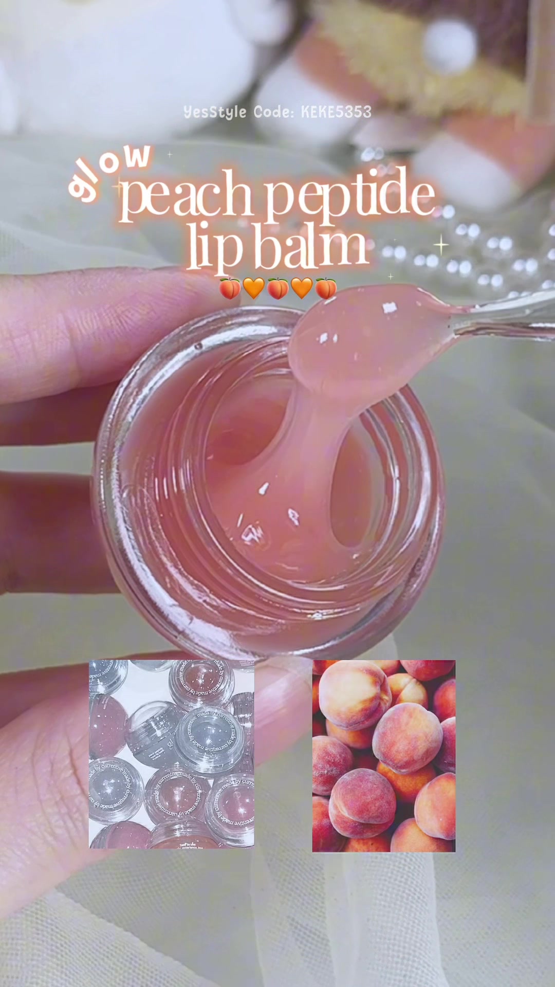 TikTok post by @keykaykeyy for Glow Is Here. Caption reads: Jeongyeon Twice Lip balm! @glow @glow US official....