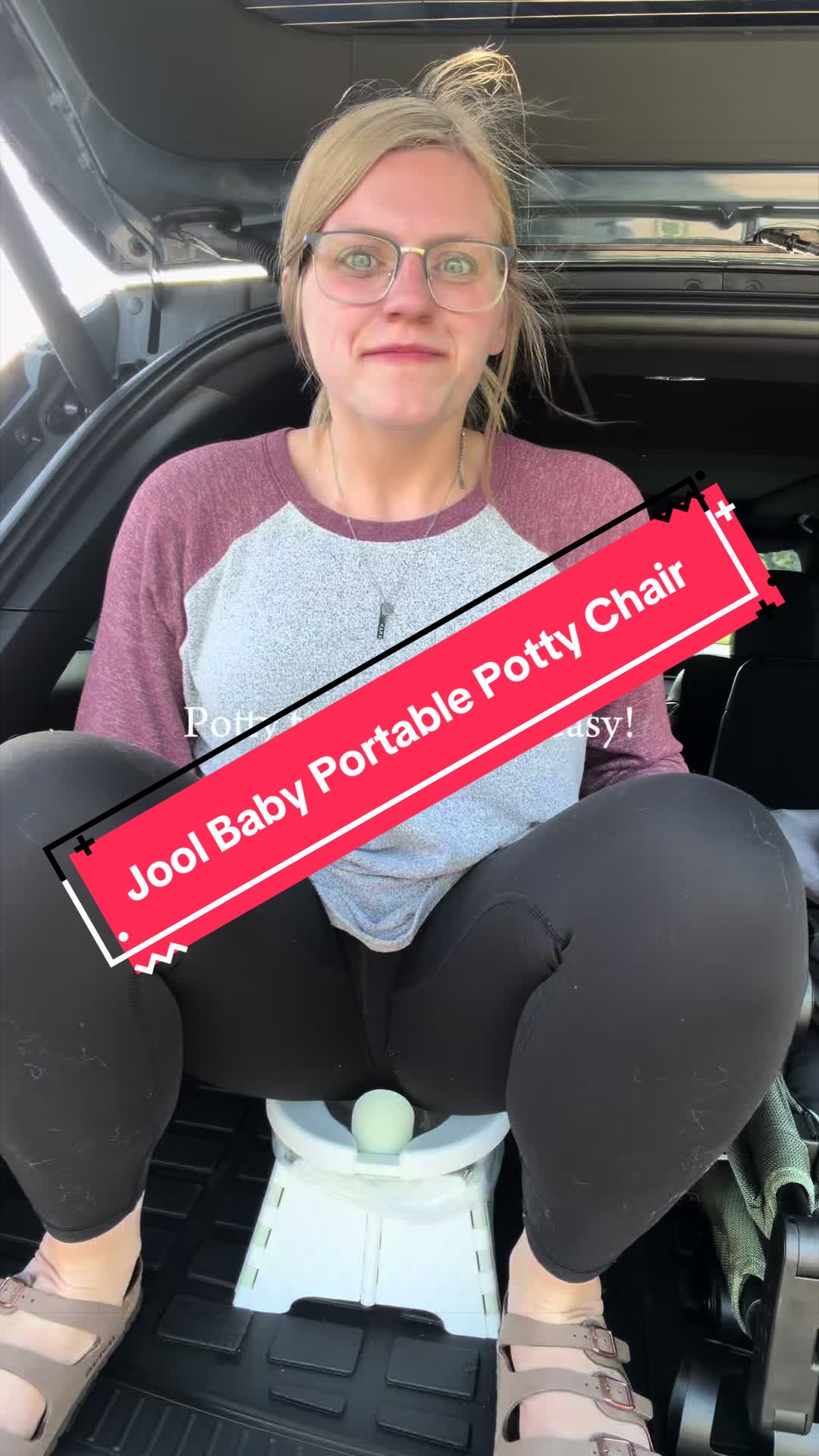TikTok post by @momlifewithhan for Jool Baby. Caption reads: This Jool Baby Portable Potty folds in seconds,....