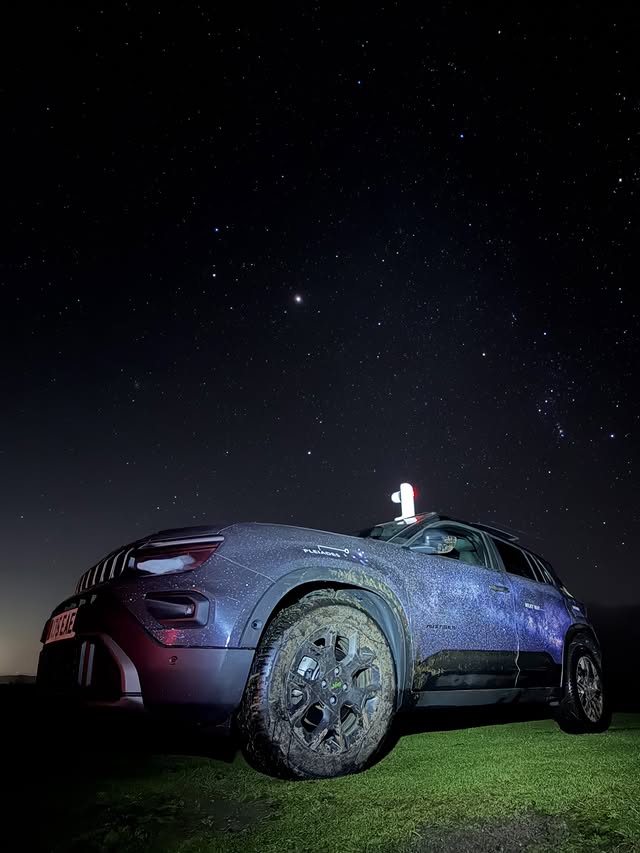 Instagram post by an influencer for Jeep UK. Caption reads: Swipe to see the stars… Spent the other weekend....
