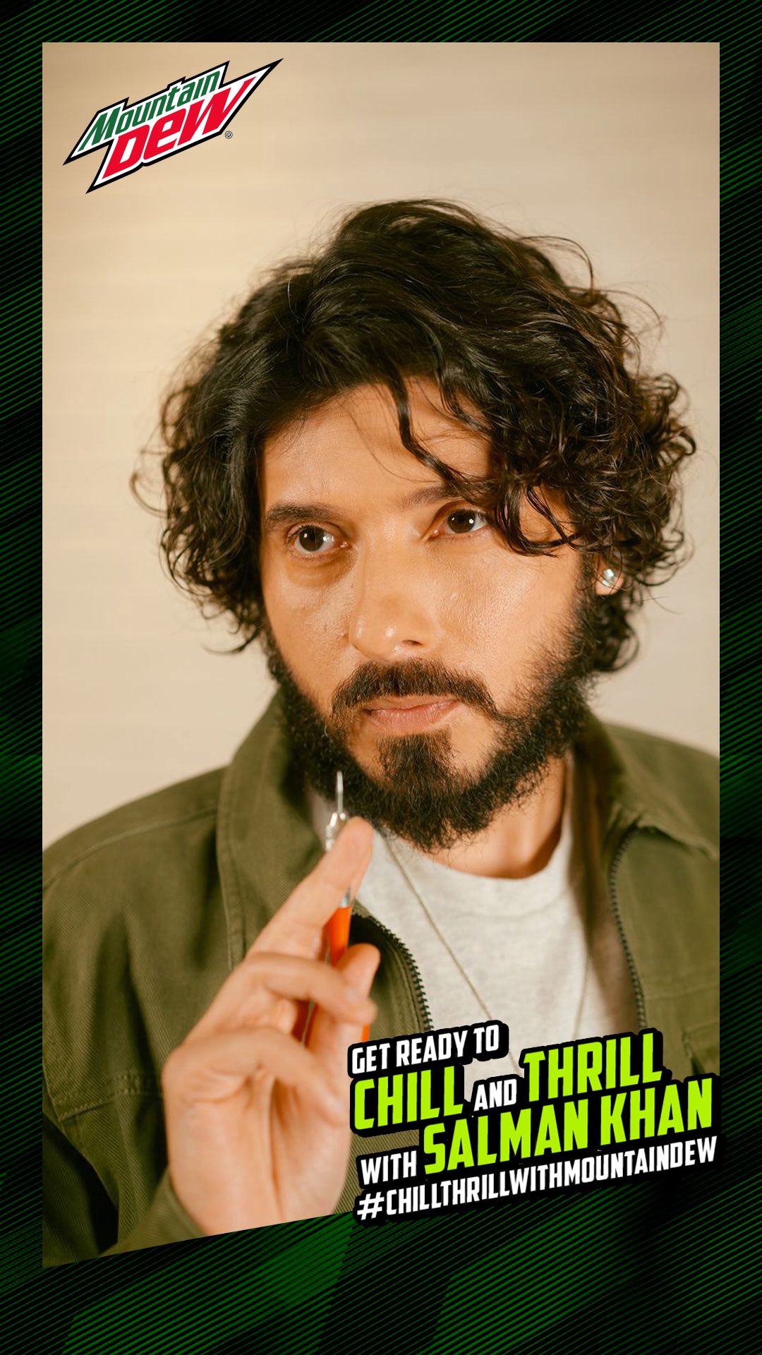 Instagram post by @divyenndu for Mountain Dew. Caption reads: Ho chill karne ke liye thrilled? 
Banao apne....