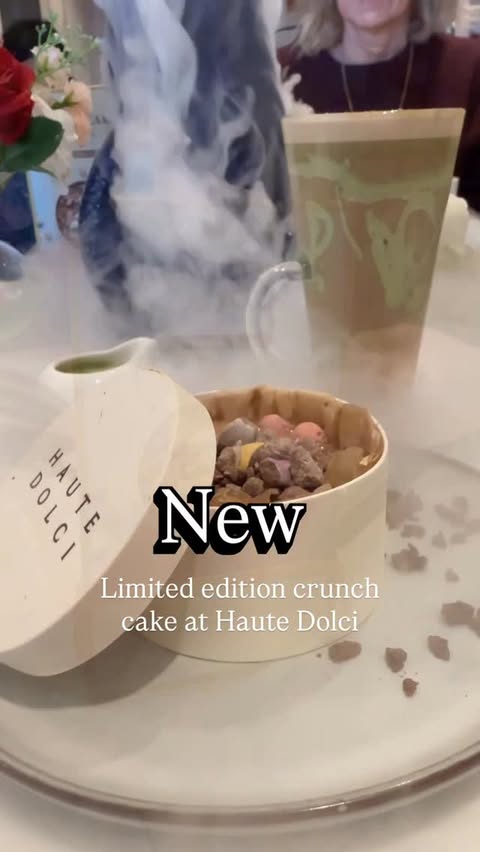 Instagram post by @kellyandhercubs for HAUTE DOLCI. Caption reads: [...] you 🐣 Tried the new Crunch Cake from....