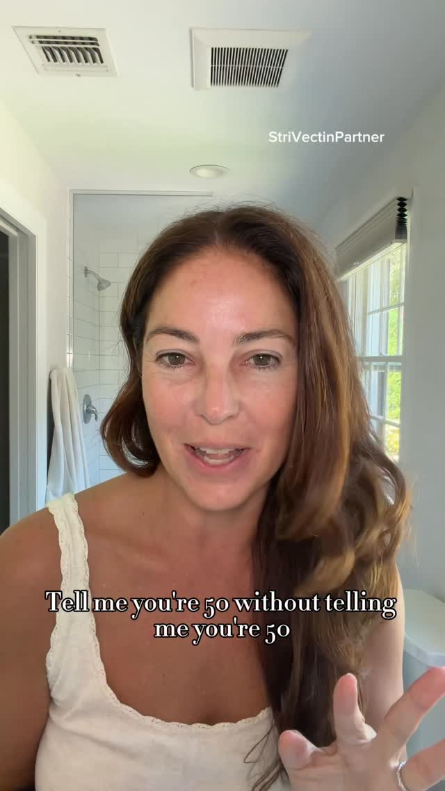 Instagram post by @kara_a_mendelsohn for StriVectin. Caption reads: Strivectin Peptight Face Lift Serum & TL....