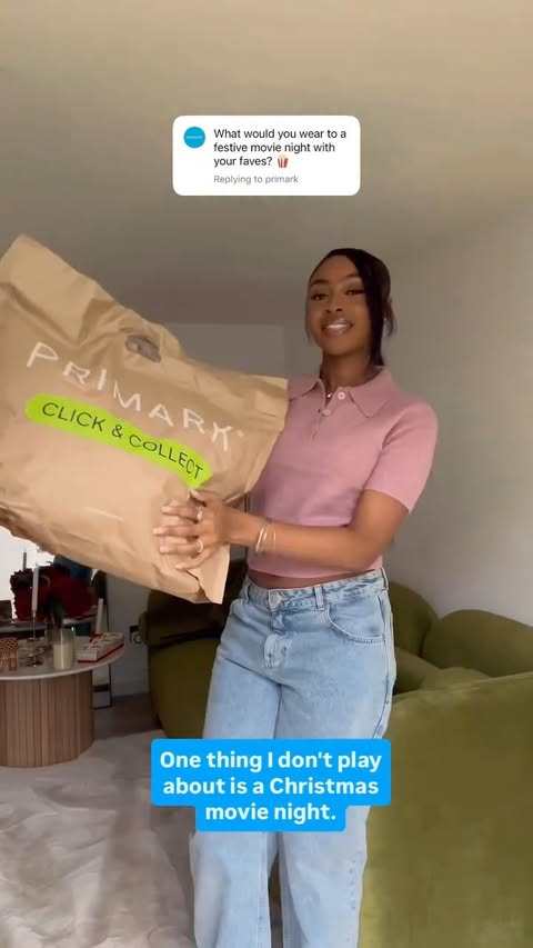 Instagram post by @souldems for Primark. Caption reads: AD Christmas movie nights are genuinely my love....