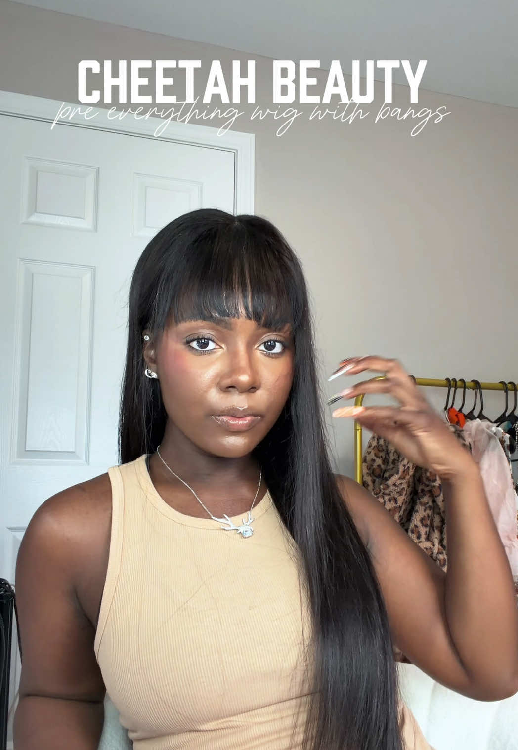 TikTok post by @omegalatrese for Cheetah Beauty Hair Shop. Caption reads: [...] second really pretty wig from @Cheetah....