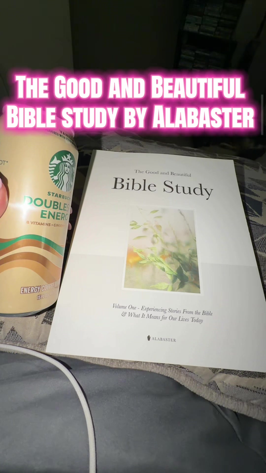 TikTok post by @angi_flen for Alabaster Co. Caption reads: Saturday morning coffee and a good bible study to....