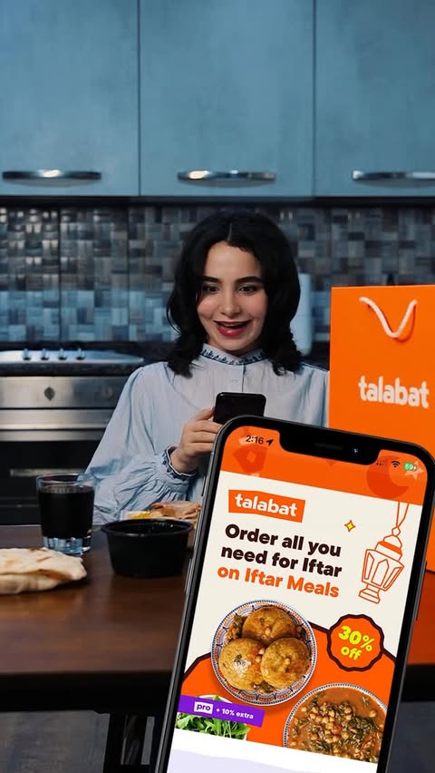 Instagram post by @avrinhemo for talabat. Caption reads: Ramadan Kareem with @talabat_iq #avrinhemo....