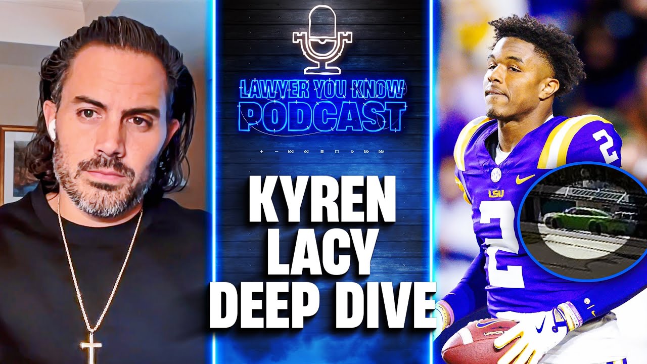 YouTube post by @LawyerYouKnow for OneSkin. Caption reads: Real Lawyer Reacts: Was Kyren Lacy Railroaded? How....