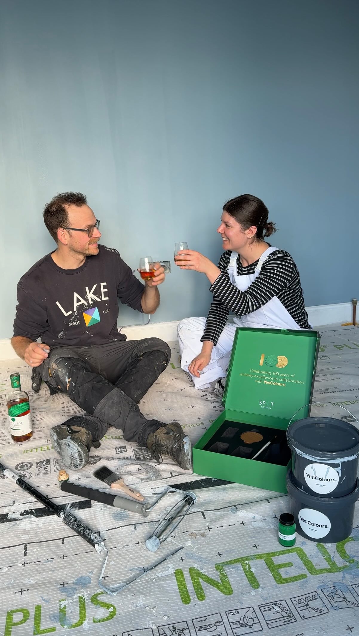 Instagram post by @houseofharnasz for YesColours. Caption reads: AD - Gifted | And relax 🧘‍♀️ @spot_whiskeys have....