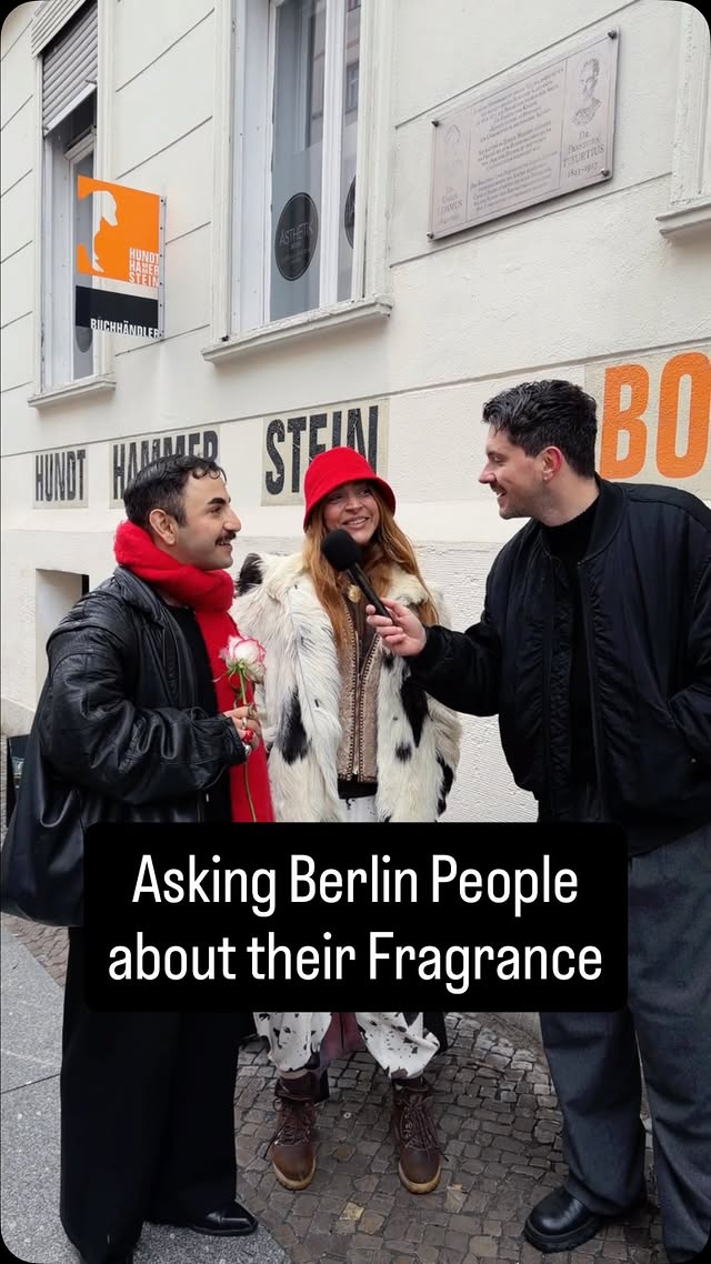 Instagram post by @berlinscents for MARC-ANTOINE BARROIS. Caption reads: I‘m asking random people in Berlin what fragrance....