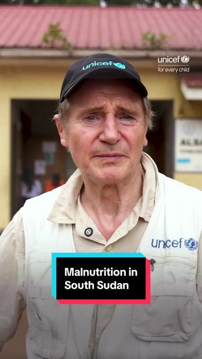 TikTok post by @unitednations for UNICEF. Caption reads: 186 nutrition centres have closed across....