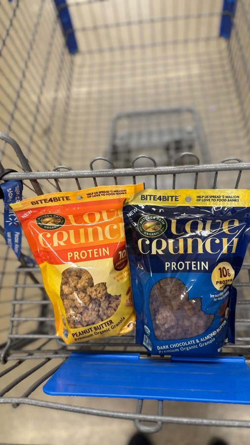 Instagram post by @walmartgems for Natures Path. Caption reads: [...] NEW Love Crunch Protein Granola by....