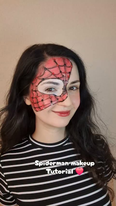 Instagram post by @saturnblogunuz for Watsons. Caption reads: Spiderman makeup tutorial 🕸❤️ . .....