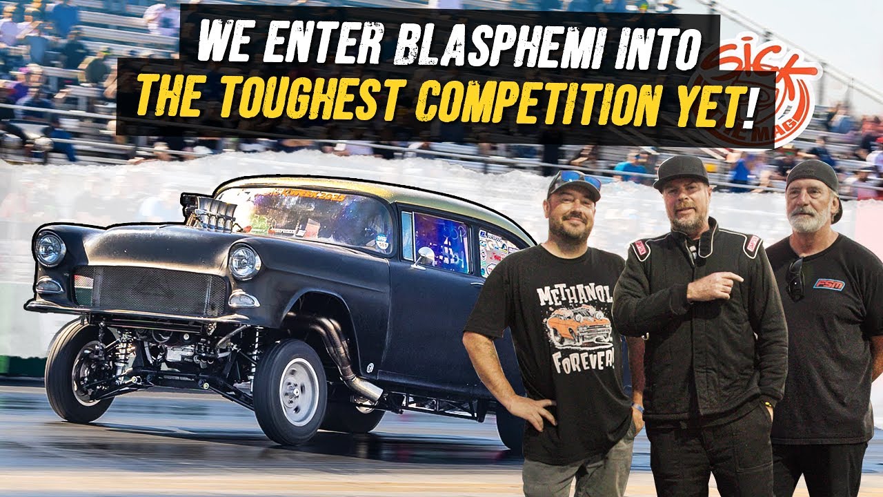 YouTube post by @FinnegansGarage for MickeyThompsonTires. Caption reads: WILL IT RUN FOR 900 MILES? SICK WEEK 2025 MOVIE:....