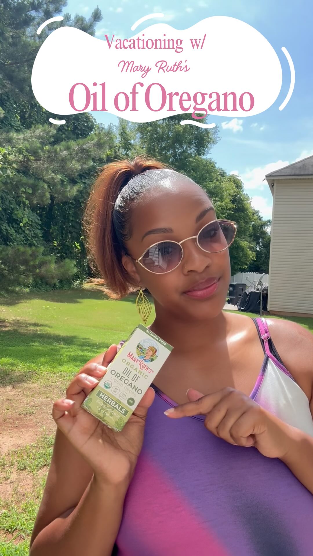 Instagram post by @yvonneashlee for MaryRuth Organics. Caption reads: No one’s got time to get sick on vacation....