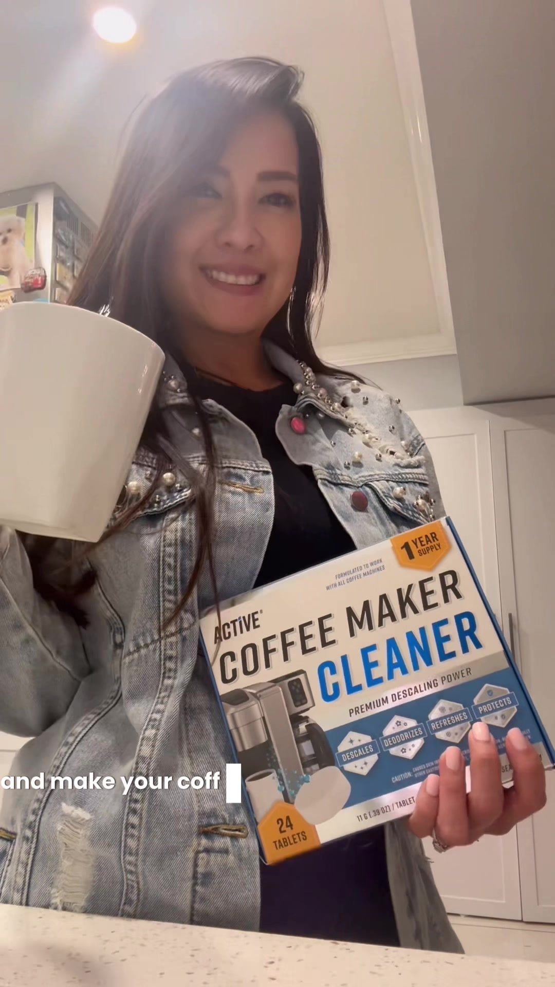 TikTok post by @rosy.yq for ACTIVE. Caption reads: [...] your coffee machine in minutes ☕️❤️ #active....