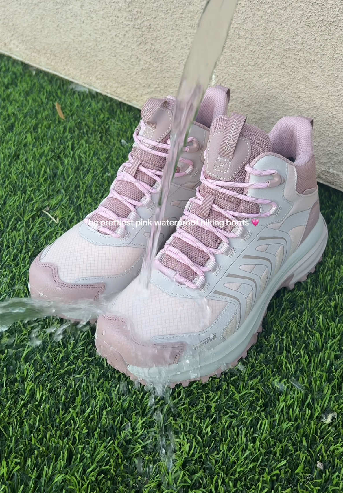TikTok post by @xo_aprilkstarman for Nortiv8. Caption reads: Spring hiking in pink 🌸 @NORTIV 8....