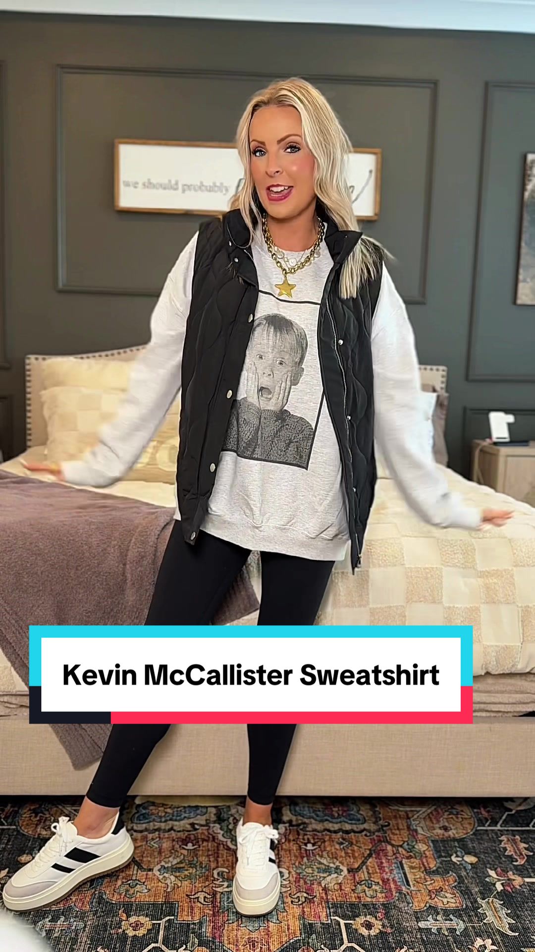 TikTok post by @leahkatm22 for United Monograms. Caption reads: [...] sweatshirt of 2025 is this @United Monograms....