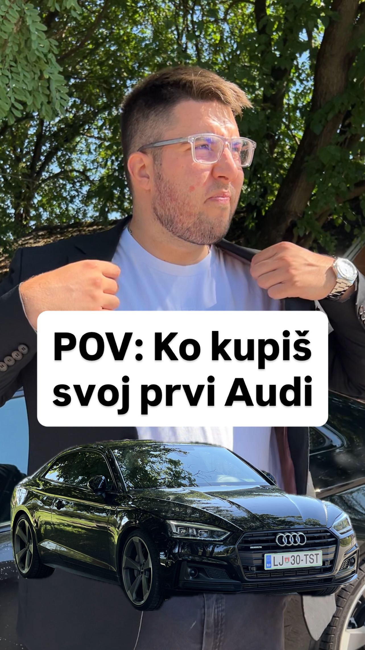 Instagram post by @snemalecdavid for carVertical. Caption reads: |OGLASI Koda za 30% popust na carVertical:....