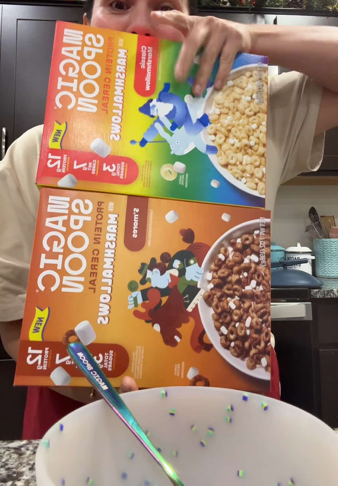 TikTok post by @beautyqueen_2024 for Magic Spoon. Caption reads: #protein #cereal #proteincereal #magicspoon @Magic....