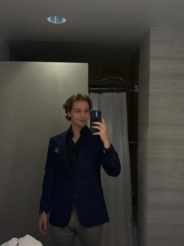 Instagram post by @jeremiah.staab for Ford Performance. Caption reads: Who knew I could dress up 🤔 #FordRacing....