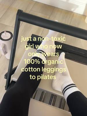 TikTok post by @hannahbaumgardner for Pact. Caption reads: [...] #nontoxic #nontoxiclifestyle #pilates @Pact.