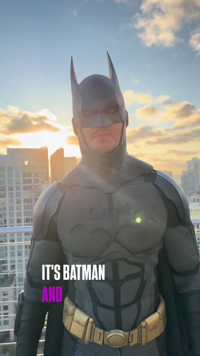 Instagram post by @calebweekss for Fanhome. Caption reads: Batman is taking over Booth 1301 at NYCC!

Stop by....