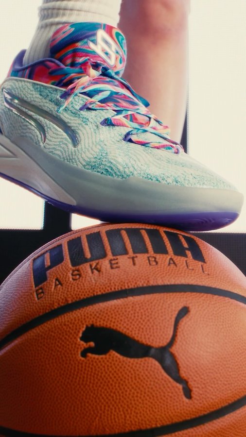 Instagram post by @breannastewart30 for PUMA Basketball. Caption reads: Play like an MVP in the Stewie 4 Prism, out now..