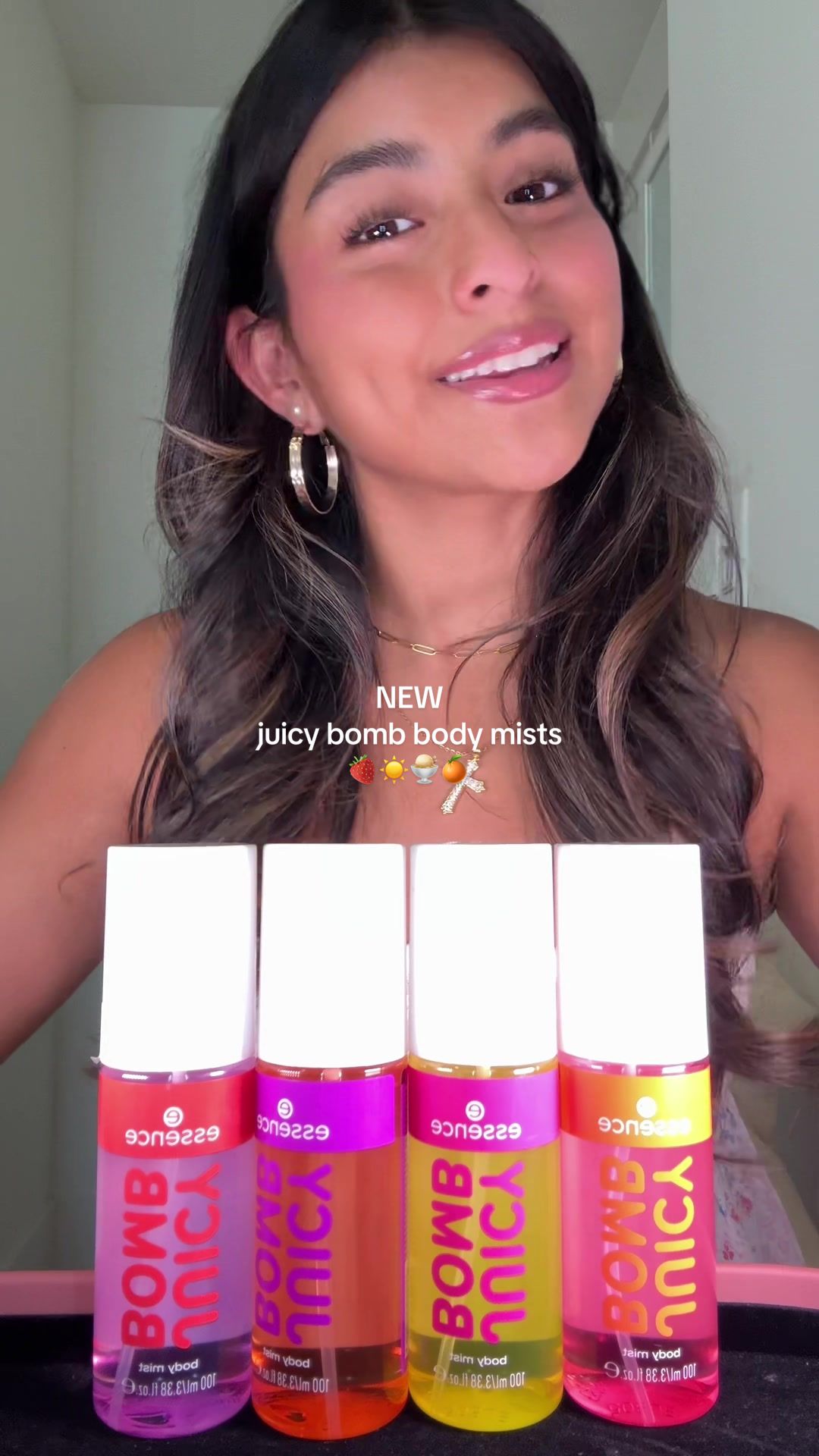 TikTok post by @gabby_gibbs for Essence Cosmetics. Caption reads: #essencepartner p.s i still can’t choose a fav🥲 |....