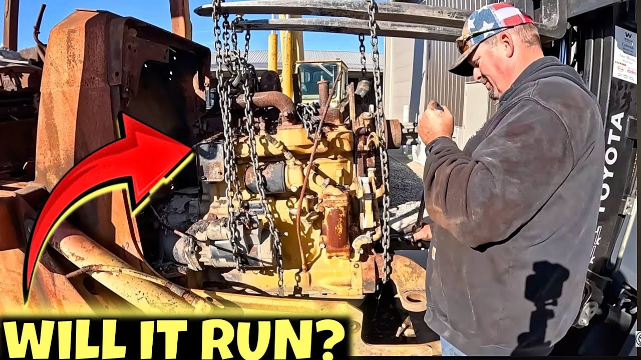 YouTube post by @C_CEQUIPMENT for Reolink. Caption reads: We Pulled the Engine From a Burnt 650G… Does It....