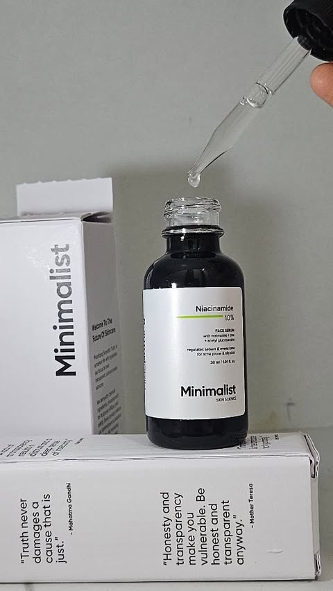 Instagram post by @niksaini07 for ThePinkPantherCo. Caption reads: #minimalist #niacinamideskincare #skincareroutine....