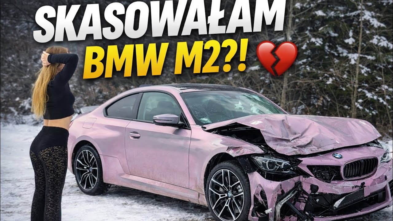 YouTube post by @bowidailyadventures for carVertical. Caption reads: I'M CHANGING THE COLOR OF MY BMW M2 | ROAD....