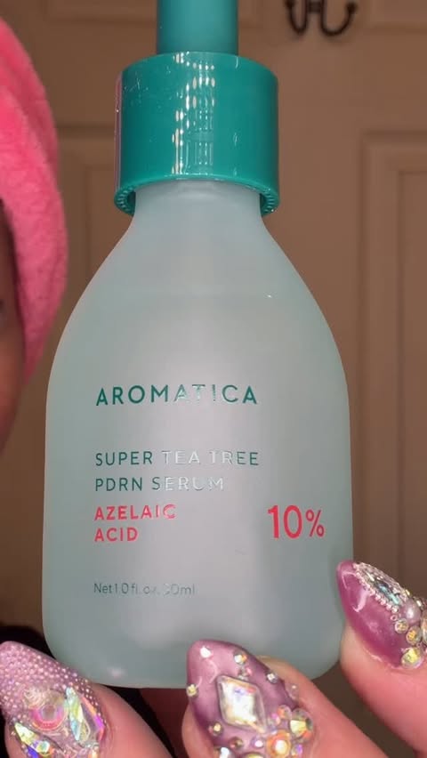 Instagram post by @angelcitro for AROMATICA. Caption reads: I’m loving this Serum from @aromatica.global ,....